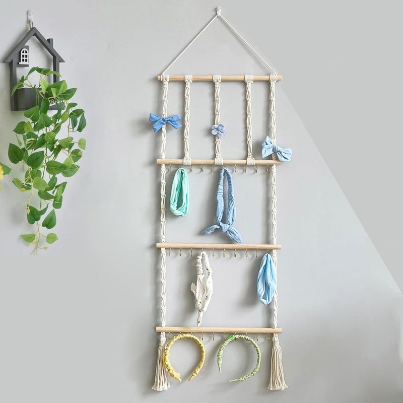 ALinmo Headband Holder Hair Bows Organizer for Girls, Baby Headbands Hair Accessories Organizer Storage Wall Hanging Decor for Toddler Girls Room - Image 5